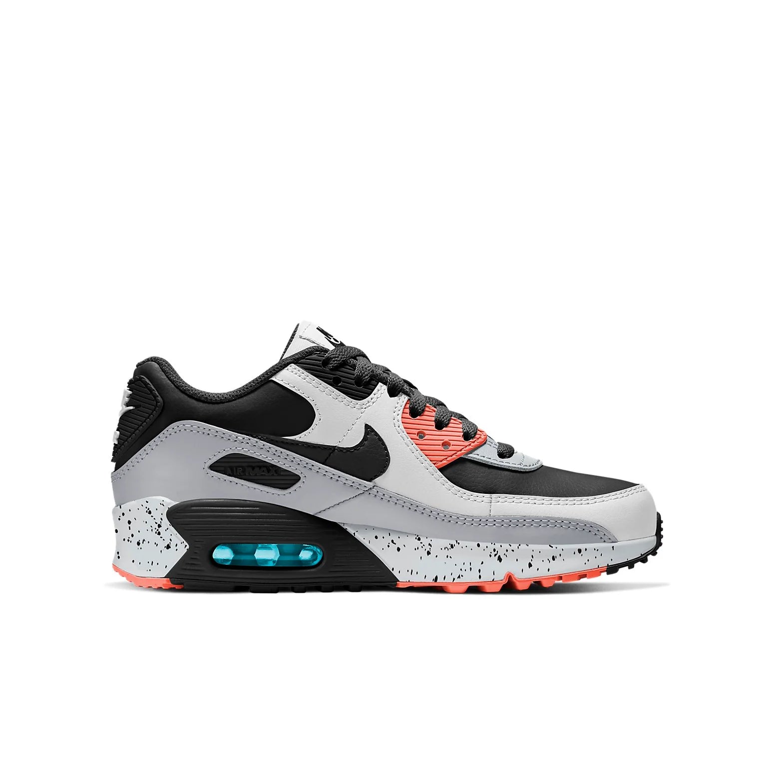 (GS) Nike Air Max 90 Leather 'White Turf Orange Speckled' CD6864-110