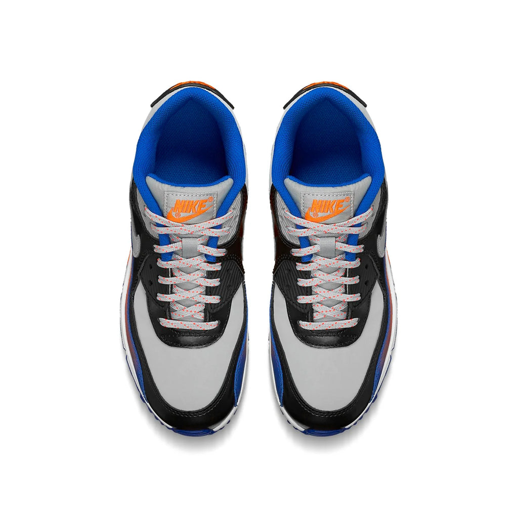 (GS) Nike Air Max 90 Premium LTR Leather 'Gray Black Blue' 724879-002