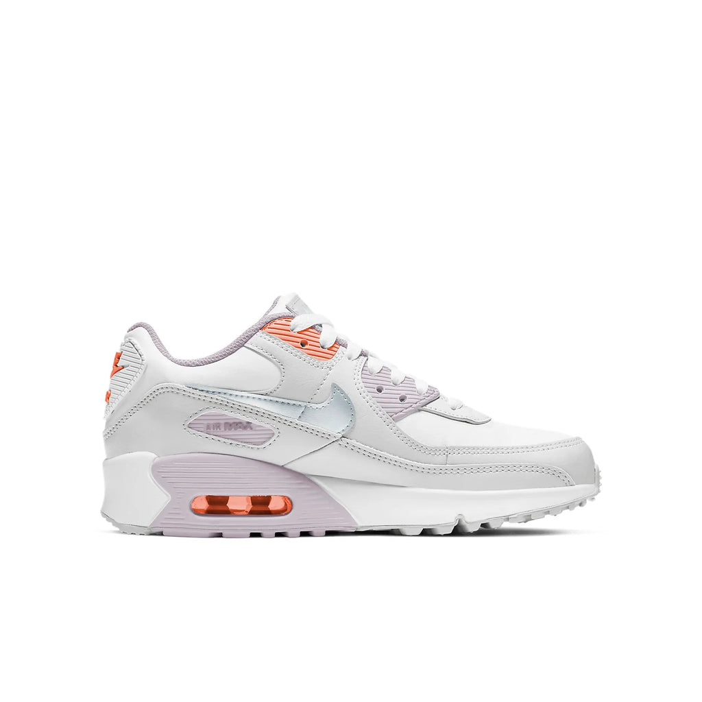 (GS) Nike Air Max 90 Leather 'White Light Violet' CD6864-111