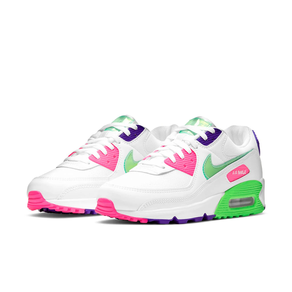 (WMNS) Nike Air Max 90 'White Indigo Burst Volt' DH0250-100
