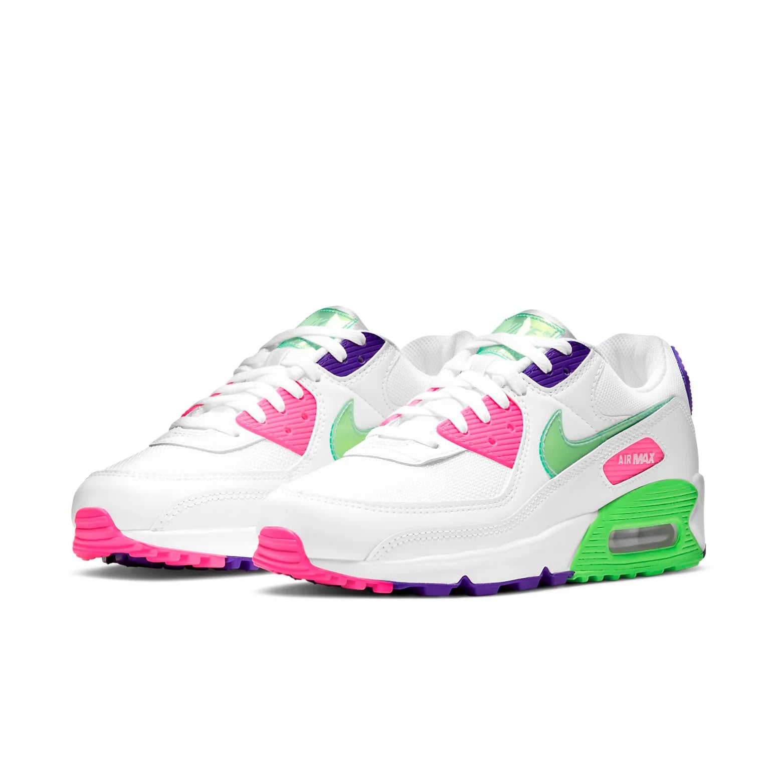 (WMNS) Nike Air Max 90 'White Indigo Burst Volt' DH0250-100